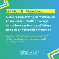 A statement from UHC2030 co-chairs to G7 Health Ministers 