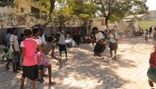 Photo of children playing in a courtyard